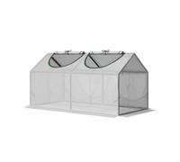 Invernadero de jardín OUTSUNNY, de acero y malla de polietileno (PE) de 140 g/m² (Blanco - 119x60x60 cm)