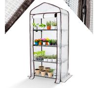 Invernadero de lámina AREBOS Premium con 4 niveles, Marco frío 70 x 50 x 158 cm