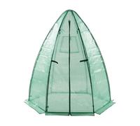 Invernadero de lámina exterior hunze con cremallera acero y cubierta pe 183 x ø 160 cm - verde [en.casa]