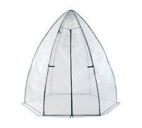 Invernadero de lámina exterior hunze con cremallera acero y cubierta pe 200xø240cm - blanco [en.casa]
