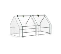 Invernadero exterior OUTSUNNY, acero y PE (blanco - 180x90x90 cm)