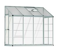 Invernadero Lean To (Medidas ext. (An x Pr): 123,8 x 243,8 cm, Material de la pared lateral: Plástico, 0,7 mm, Plateado)