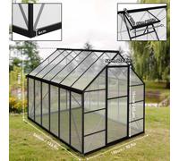 Invernadero multiusos de aluminio para tomates, 340X180X195Cm, caseta para plantas, gazebo y de plantación con puerta y ventana de ventilación, estructura de metal para invernadero