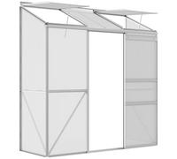 Invernadero Outsunny, invernadero con puerta corredera, claraboya abatible, caseta para tomates, caseta para plantas de jardín, de policarbonato y aluminio, plateado, 192 x 68 x 196 cm