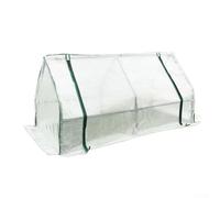 Invernadero pequeño túnel de cultivo de jardín, cubierta de malla reforzada para protección de cultivos al aire libre, 120 x 60 x 60 cm, polietileno blanco con rejilla estabilizada UV