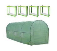 Invernadero Politúnel con Estantería Galvanizada de Jardín Carpa de Cultivo 25mm 3 x 2m