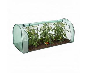 Invernadero Relaxdays, HxBxT: 80 x 200 x 100 cm, Puerta Enrollable, Cubierta Plana, lámina de PE y Hierro, Verde