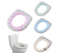 Invernal Para Asiento De Inodoro - 4 Piezas Accesorios Baño | Almohadilla Para Asiento De Inodoro,Para Dueños Inquilinos Cuarto Invitados Casa Vacaciones Apto Hotel