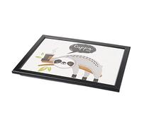 Invero Cuppa Time - Bandeja acolchada para regazo con marco de madera y base de cojín para puf, ideal para desayuno en la cama o cena, 44 cm x 34 cm