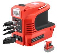 Inversor 220W para Baterías Einhell 18V, Convertidor de Corriente DC 18V a AC 220V con Enchufe, USB Tipo-C, Puerto DC12V y Luz LED para Camping, Excursiones y Emergencias (Sin Batería)