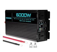 Inversor Corriente Coche DC 12v/24v/48v/60v/72v A AC 110v/220v 6000W 5000W 4000W 3000W 1600W Convertidor Inversor Onda Sinusoidal para Pura Energía Solar Coche(6000W,60V,220V 60Hz)