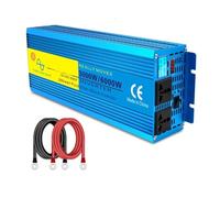 Inversor Corriente Convertidor Voltaje 4000 W/5000 W/6000 W CC 12 V/24 V A CA 220 V/230 V Pantalla LCD LED Doble Toma Universal Inversor Onda Sinusoidal Pura Convertidor(4000W 24V 50Hz)