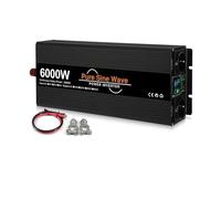Inversor Corriente Convertidor Voltaje Onda Sinusoidal Pura 4000W 5000W 6000W con Doble Enchufe Europeo Inversor Solar 12V CC 24V Y 48V A 220V CA Transformador(24V,50HZ,6000W (Rated 3000W))