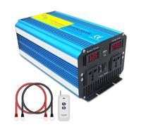 Inversor Corriente Inversor 8kW 7kW 6kW 12/24V para Energía Solar Onda Sinusoidal Pura Convertidor CA 220V para RV Viajes Inversor Alta Potencia para Automóvil Transformador(2500W-5000W,DC12V EU)