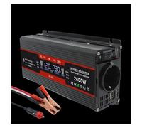 Inversor Corriente Inversor Corriente para Coche 12 V CC A 220 V CA con Enchufe Europeo Pantalla LCD 1500W 2000W 2600W Convertidor(2600W Black)