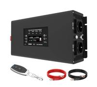 Inversor Corriente Inversor De Potencia De Onda Sinusoidal Pura De 2000 W/4000 W 12 V A 230 V con 2 Enchufes UE 2 USB 1 QC3.0 1 Tipo C Pantalla LCD Transformador(DC 60V to 220V EU)