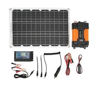 Inversor de 4000 Vatios, Sistema de Energía Solar Portátil 30A 12V 24V Controlador de Carga Solar 18W 18V Kit de Panel Solar (300W 12V a 220V)