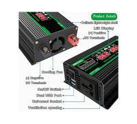 Inversor de 4000 W, Batería Externa Portátil de CC de 12 V A CA de 220 V, Convertidor de Coche con Doble Puerto USB, Pantalla LCD, Enchufe Universal