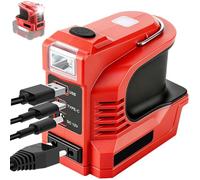 Inversor de Batería 200W Compatible con Einhell 18V Batería, Convertidor de Voltaje DC 18V a AC 220V, Convertidor de Baterías de Onda Sinusoidal Pura con Lámpara LED USB Type-C 200LM