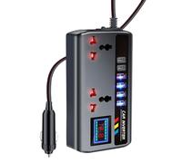 Inversor De Cargador De Automoción - Convertidor De Potencia Del Coche, 3 Puertos USB Y Enchufe De CA, Adaptador De Alimentación Portátil Para Vehículo, Cargador De Vehículo De Alta Eficiencia, Diseño