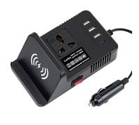 Inversor de coche - Cargador automotriz de 200 W, convertidor de voltaje, 3 puertos USB rápidos, adaptador de enchufe de coche para teléfono móvil, tablet, portátil, accesorios de suministro de