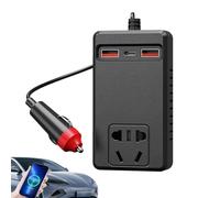 Inversor de coche - Convertidor de 12 V 220 V para coche - Convertidor con control térmico portátil para ordenador portátil viaje camping camping camping