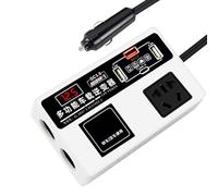 Inversor de coche - Convertidor de corriente móvil, adaptador de voltaje compacto | Cargador de batería automotriz, conector de enchufe de viaje, transformador de suministro de energía durabls