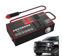 Inversor De Coche - Convertidor De Potencia 220V 1500W | Adaptador USB De Puerto Múltiple Para Vehículo, Camión, , Autocaravana, Marina, Estación De Trabajo, Camping, Viajes, Viajes En El Coche