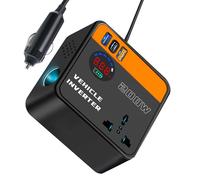 Inversor de coche, interruptor inteligente, inversor de coche, pantalla digital, adaptador de carga, monitor inversor de 9,8 x 9,8 x 3,5 cm