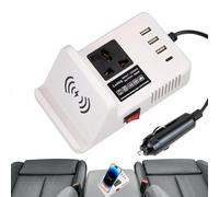 Inversor de Coche para Carga de portátiles, convertidores de Salida de Coche | Adaptador para de 200 W | Inversor automotriz, convertidor de Voltaje, 3 Puertos USB de Carga rápida, convertidor d