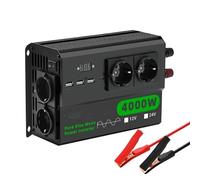 Inversor de Corriente Adaptador Conversión Voltaje del Inversor Onda Sinusoidal Pura De 5000W CC 12V A CA 220V 50HZ USB(24V4000W220VEU-black)