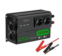 Inversor de Corriente Adaptador Conversión Voltaje del Inversor Onda Sinusoidal Pura De 5000W CC 12V A CA 220V 50HZ USB(24V5000W220VEU-black)