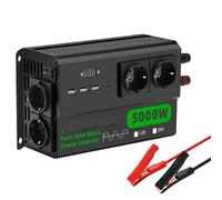 Inversor de Corriente Adaptador Conversión Voltaje del Inversor Onda Sinusoidal Pura De 5000W CC 12V A CA 220V 50HZ USB(12V5000W220VEU-black)