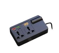 Inversor de Corriente Convertidor Adaptador Corriente para Coche Inversor 200W CC 12V/24V A Ca 220V 7 Puertos PD Tipo C Cargadores USB Toma CA(with Digital Display)