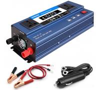 Inversor de corriente de 2600 W de 12 V a 240 V, inversor de onda sinusoidal modificada de 12 V CC a CA 240 V con pantalla LED, con 3 enchufes del Reino Unido y 3 puertos USB, ventilador de