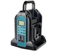 Inversor de corriente de 350 W para batería Makita de 18 V, CC 18 V a CA 230 V, transformador de corriente sinusoidal puro, 2 puertos con conector USB-A y USB-C, luz LED de 300 lm para camping de