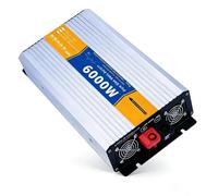 Inversor de Corriente de 6000W/8000W, inversor de Onda sinusoidal Pura, for RV,camión,convertidor de Potencia Fuera de Red for Exteriores, 12/24/48/60/72V CC a 110/220V CA, Pantalla LCD(6000W,24V)