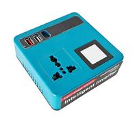 Inversor de corriente de alta eficiencia que convierte 18 V a 220 V, incluye luz LED adecuada para uso en exteriores con inversor de corriente de puerto USB y tipo C