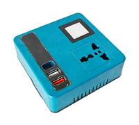 Inversor de corriente de alta eficiencia que convierte 18 V a 220 V, incluye luz LED adecuada para uso en exteriores con inversor de batería de puerto USB y tipo C