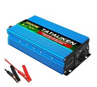 Inversor de Corriente, Inversor Onda Pura Convertidor de Onda sinusoidal modificada, Voltaje de 12 V CC a 220 V CA, 1500 W-3000 W, 50 Hz, Transformador Solar for Coche.(12V 3000W 50HZ)