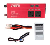 Inversor de Corriente, Inversor Onda Pura Inversor de Coches 6000W Pico DC 12V / 24V A CA 220V / 110V LED Indicador de Voltaje Converter Adaptador Transformador 4USB Socket Universal(24V 220V Red)