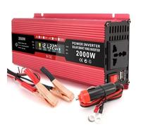 Inversor de Corriente Inversor Onda Sinusoidal Pura con Enchufe Universal Convertidor Voltaje CA 12V/24V/48V/60V CC A 220V 500W/1200W Fuente Alimentación Coche(1200W12V)