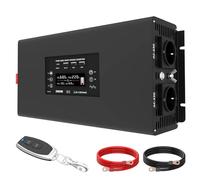 Inversor de Corriente Inversor Potencia Onda Sinusoidal Pura 2000 W/4000 W 12 V A 230 V con 2 Enchufes Europeos 2 USB 1 QC3.0 1 Tipo C Y Pantalla LCD(DC 60V to 220V EU)