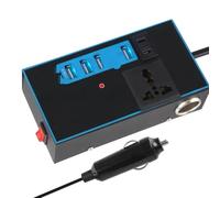 Inversor De Corriente para Automóvil Cargadores USB/PD 200 W Interruptor Encendido/Apagado Adaptador Corriente 12 V/24 V CC A 110 V/220 V CA 8 Puertos Inversor Coche QC 3.0(Metal A)
