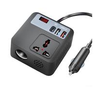Inversor de corriente para coche, 200 W, 12 V a 220 V, con pantalla digital, protección contra sobrecarga para coches, camiones, acampadas