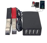 Inversor de corriente para coche, cargador de batería de 12-24 V | Cargador de coche rápido de 12 V a 24 V,Estación de carga de coche con múltiples dispositivos, cargador de motocicleta, cargador de c