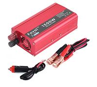Inversor de corriente para coche de 1500 W 12 V a 110 V CA con dos puertos USB, cable largo y cable de clip de batería
