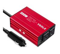 Inversor de corriente para coche de 300 W, convertidor de CC 12 V a 110 V CA, puertos USB duales de 4.2 A, 2 salidas de CA, cargador de coche con toma de corriente para laptop