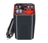 Inversor de corriente para vehículo, adaptador de enchufe de coche, convertidor de salida profesional para coche, adaptador de cargador de coche de carga fuerte con múltiples puertos