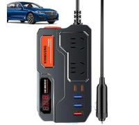 Inversor de corriente para vehículos: enchufe inversor de 12 V a 220V, pantalla digital inteligente, cargador rápido USB, salida estable para múltiples dispositivos | Práctico equipo de carga para